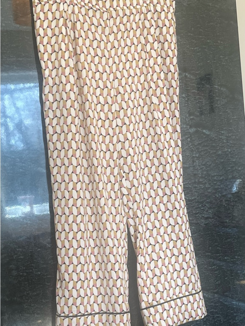 H&M Geometric Pattern Multicolour Wide-Leg Pants - Picture 5 of 8